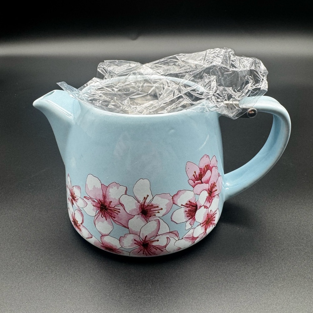Alfred Cherry Blossom Teapot Ceramic Stainless Steel 20 oz Limited Edition